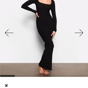 Skims Black Long Sleeve Dress